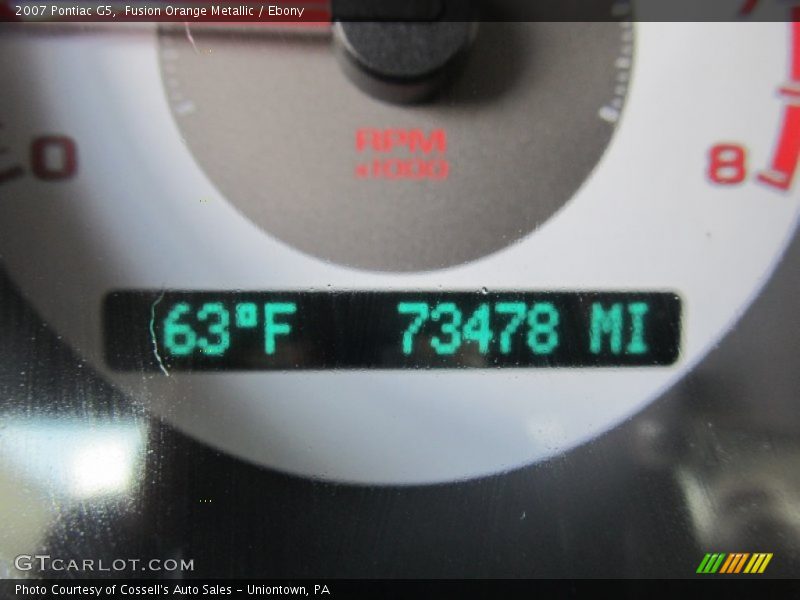 Fusion Orange Metallic / Ebony 2007 Pontiac G5