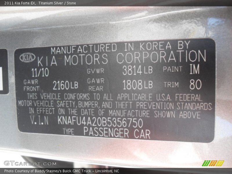Titanium Silver / Stone 2011 Kia Forte EX