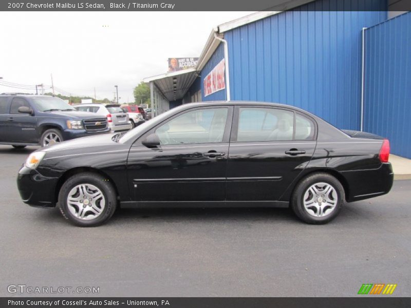 Black / Titanium Gray 2007 Chevrolet Malibu LS Sedan