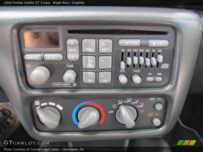 Controls of 1999 Sunfire GT Coupe