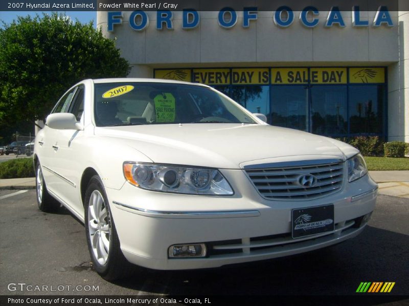 Powder White Pearl / Gray 2007 Hyundai Azera Limited