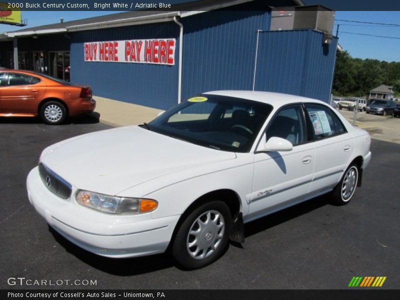 Bright White / Adriatic Blue 2000 Buick Century Custom