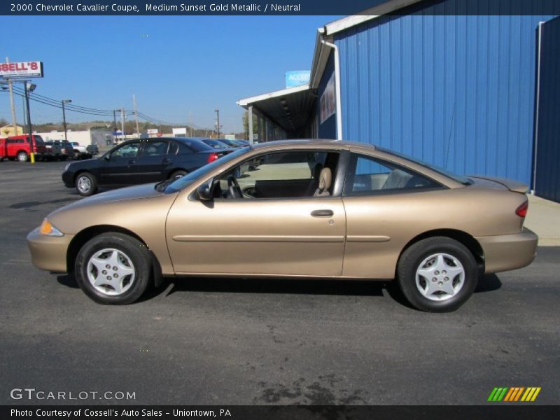 Medium Sunset Gold Metallic / Neutral 2000 Chevrolet Cavalier Coupe