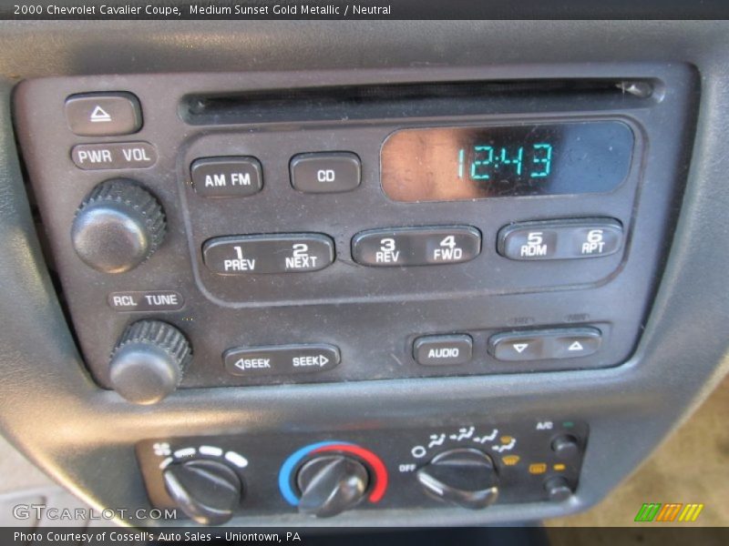 Medium Sunset Gold Metallic / Neutral 2000 Chevrolet Cavalier Coupe
