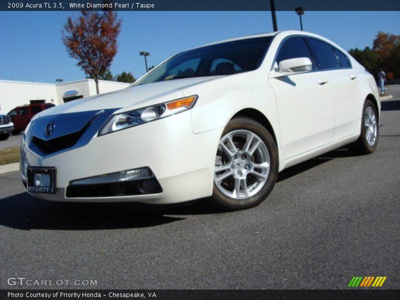 White Diamond Pearl / Taupe 2009 Acura TL 3.5