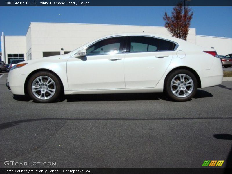 White Diamond Pearl / Taupe 2009 Acura TL 3.5