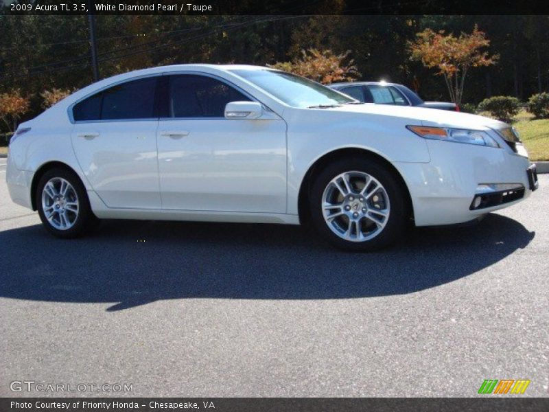 White Diamond Pearl / Taupe 2009 Acura TL 3.5
