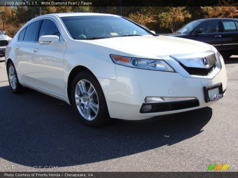 White Diamond Pearl / Taupe 2009 Acura TL 3.5