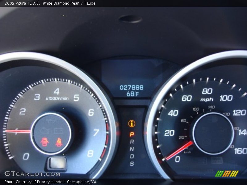 White Diamond Pearl / Taupe 2009 Acura TL 3.5