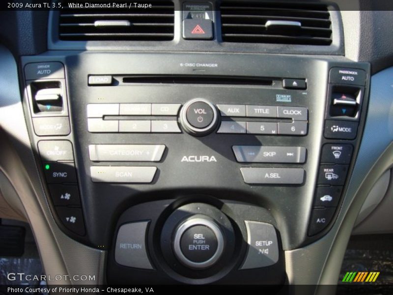 White Diamond Pearl / Taupe 2009 Acura TL 3.5