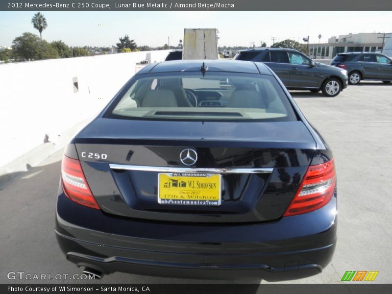 Lunar Blue Metallic / Almond Beige/Mocha 2012 Mercedes-Benz C 250 Coupe