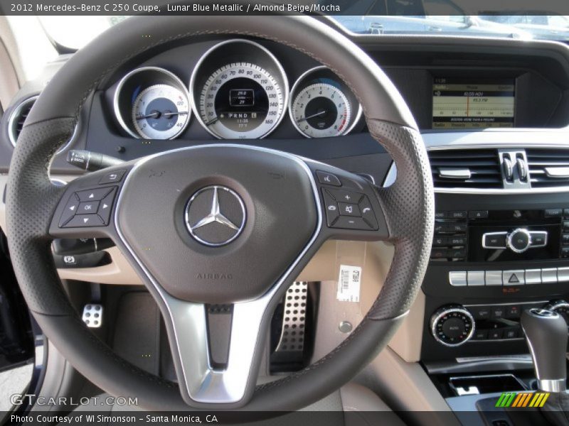 Lunar Blue Metallic / Almond Beige/Mocha 2012 Mercedes-Benz C 250 Coupe