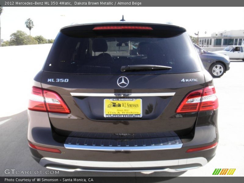 Dakota Brown Metallic / Almond Beige 2012 Mercedes-Benz ML 350 4Matic