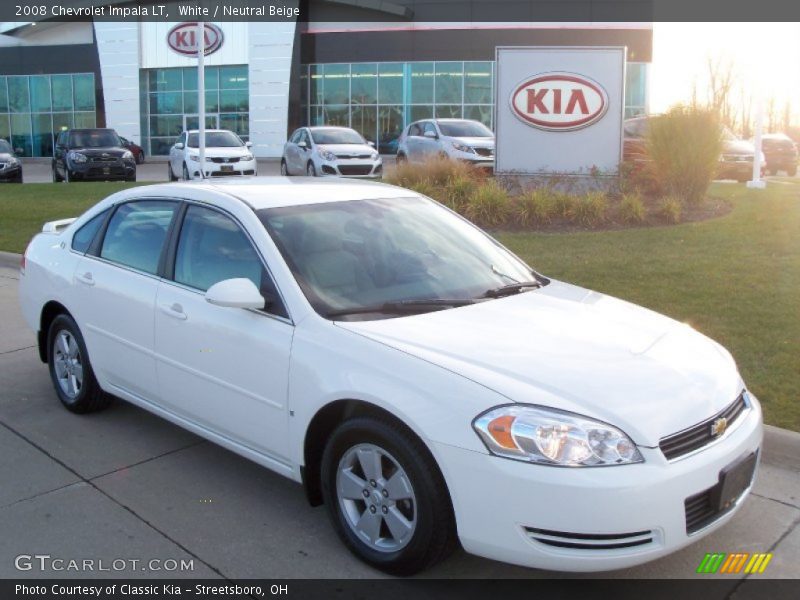 White / Neutral Beige 2008 Chevrolet Impala LT