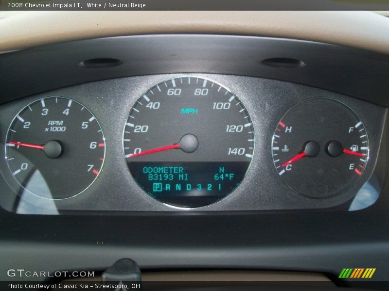 White / Neutral Beige 2008 Chevrolet Impala LT