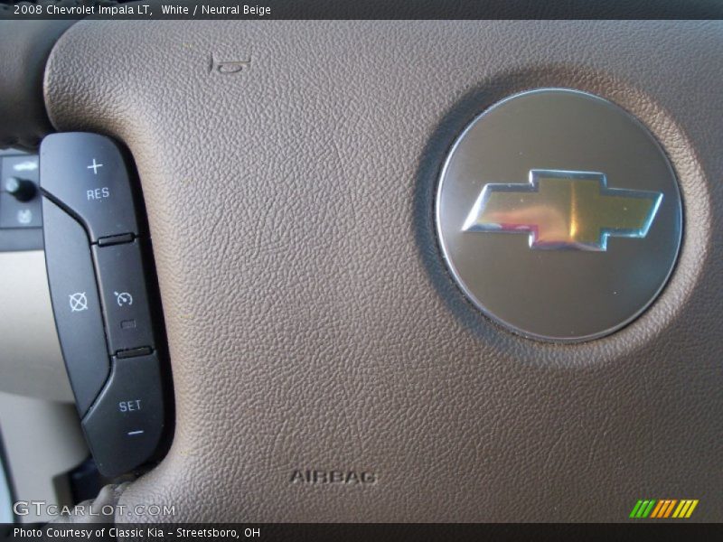 White / Neutral Beige 2008 Chevrolet Impala LT