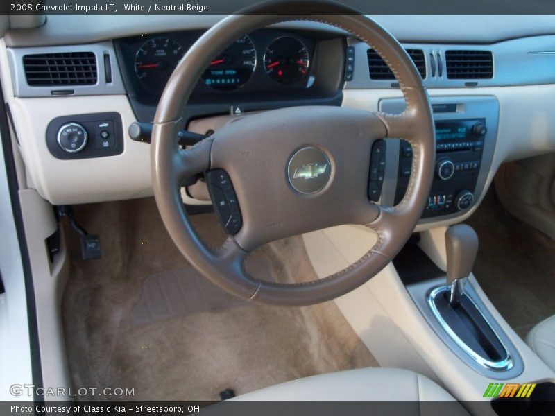 White / Neutral Beige 2008 Chevrolet Impala LT