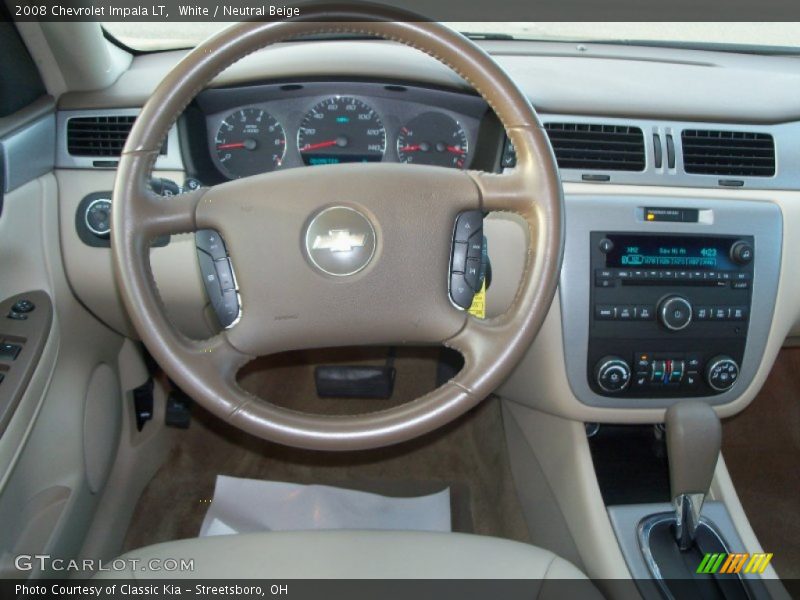 White / Neutral Beige 2008 Chevrolet Impala LT