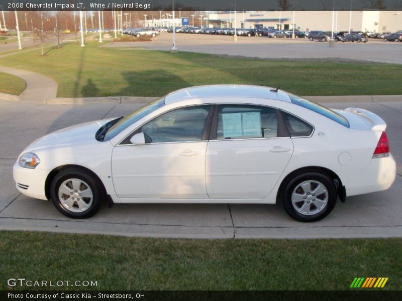 White / Neutral Beige 2008 Chevrolet Impala LT