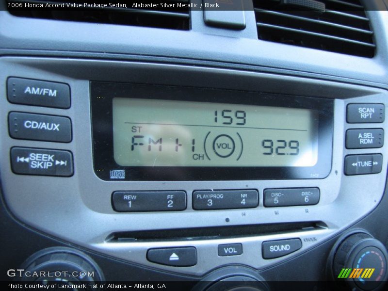 Controls of 2006 Accord Value Package Sedan