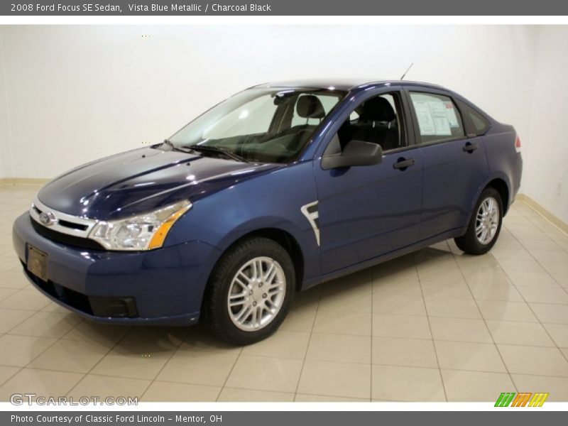 Vista Blue Metallic / Charcoal Black 2008 Ford Focus SE Sedan