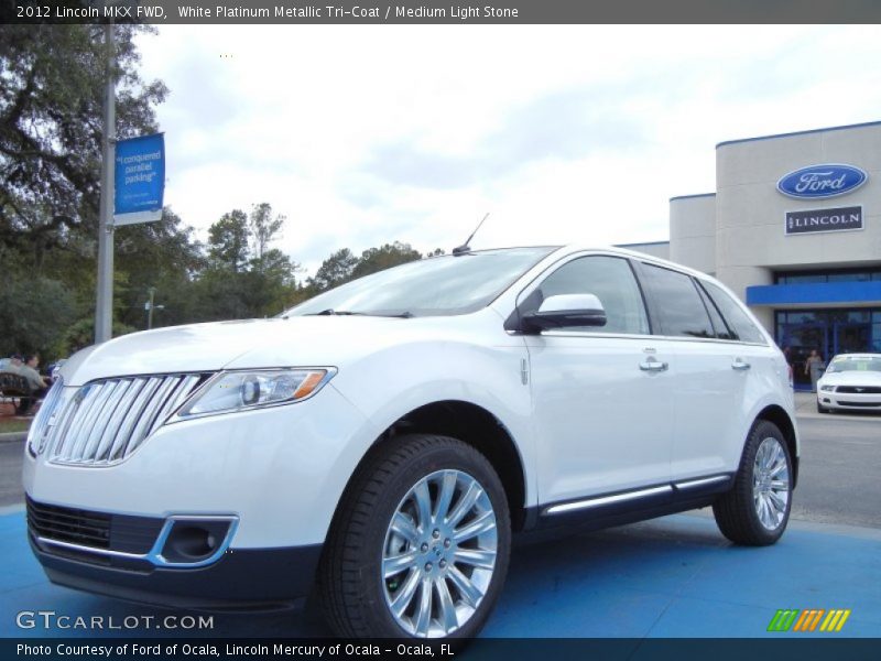 White Platinum Metallic Tri-Coat / Medium Light Stone 2012 Lincoln MKX FWD