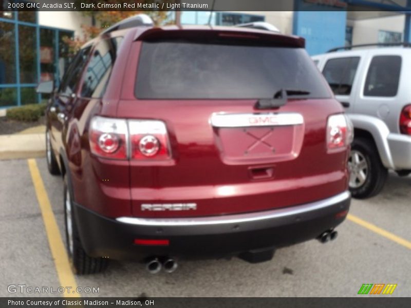 Dark Crimson Red Metallic / Light Titanium 2008 GMC Acadia SLT