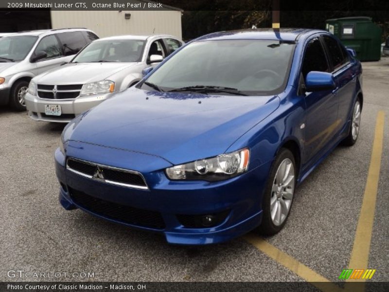 Octane Blue Pearl / Black 2009 Mitsubishi Lancer GTS