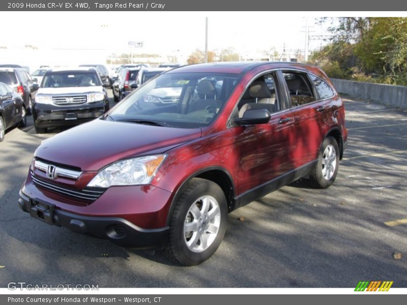Tango Red Pearl / Gray 2009 Honda CR-V EX 4WD