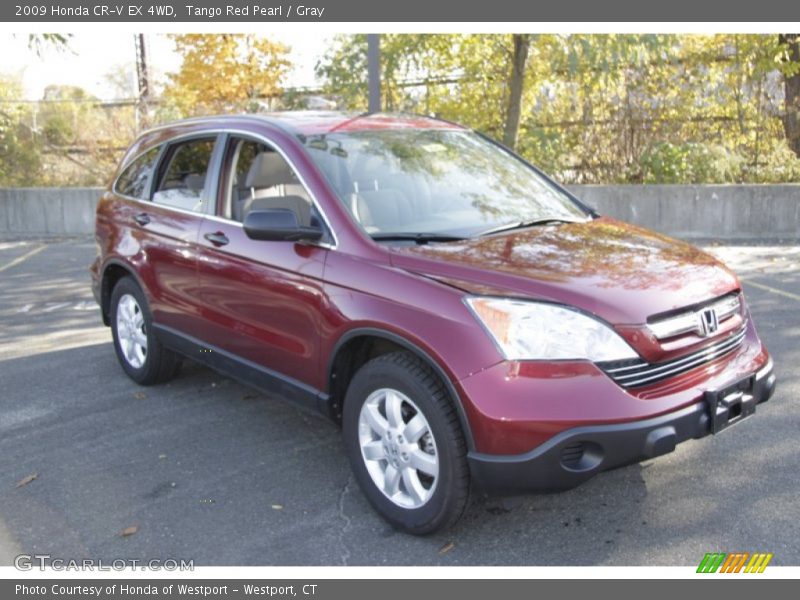 Tango Red Pearl / Gray 2009 Honda CR-V EX 4WD