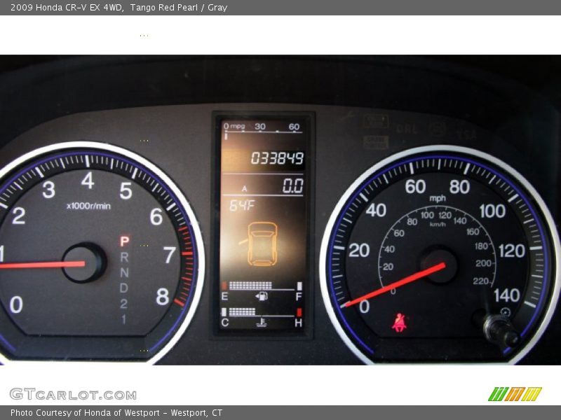 Tango Red Pearl / Gray 2009 Honda CR-V EX 4WD