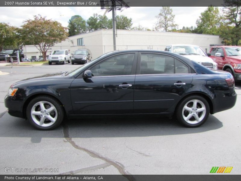 Deepwater Blue / Gray 2007 Hyundai Sonata SE V6