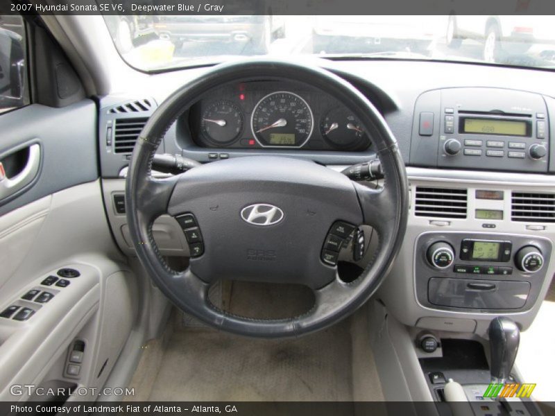 Deepwater Blue / Gray 2007 Hyundai Sonata SE V6