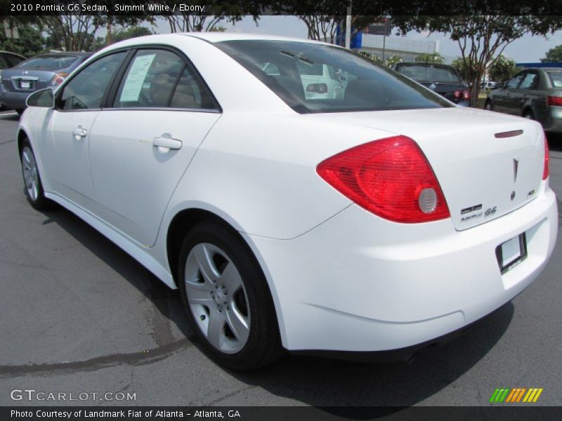 Summit White / Ebony 2010 Pontiac G6 Sedan