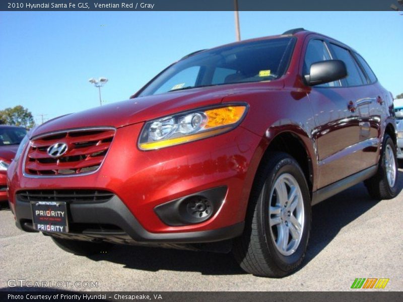 Venetian Red / Gray 2010 Hyundai Santa Fe GLS