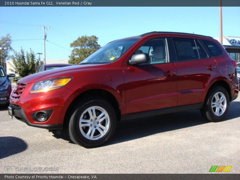 Venetian Red / Gray 2010 Hyundai Santa Fe GLS