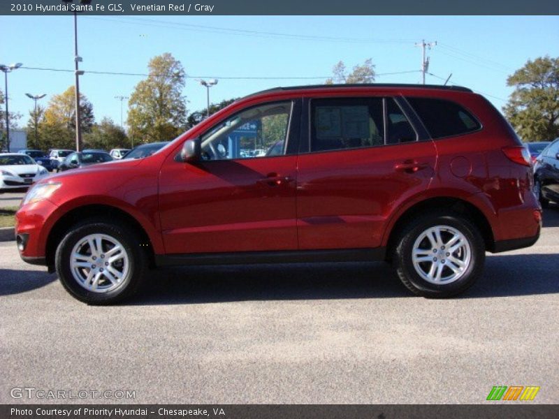 Venetian Red / Gray 2010 Hyundai Santa Fe GLS