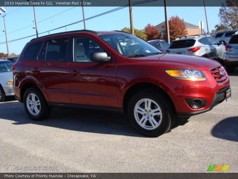 Venetian Red / Gray 2010 Hyundai Santa Fe GLS