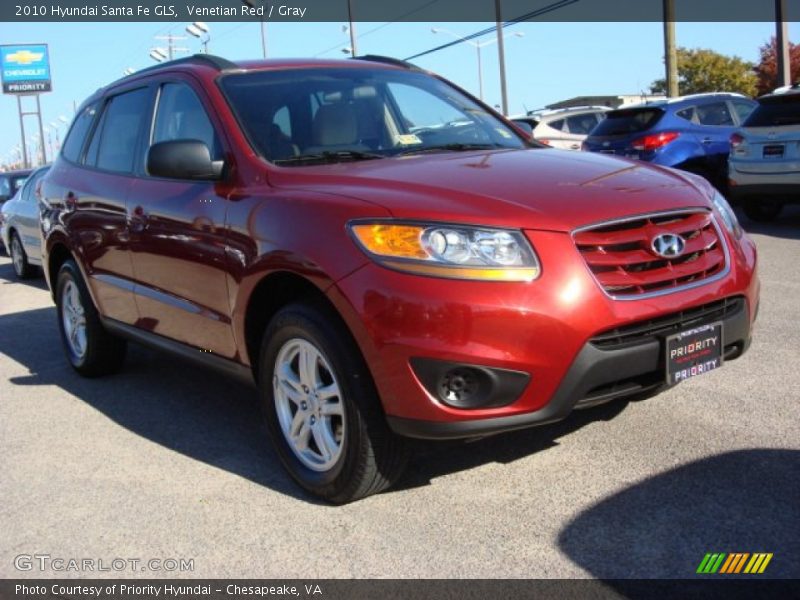 Venetian Red / Gray 2010 Hyundai Santa Fe GLS