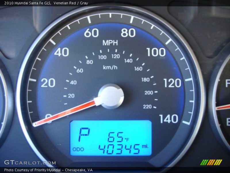 Venetian Red / Gray 2010 Hyundai Santa Fe GLS