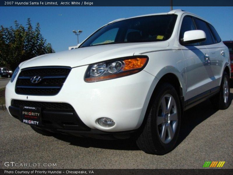 Arctic White / Beige 2007 Hyundai Santa Fe Limited