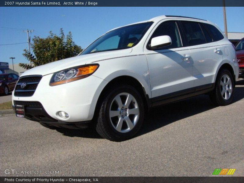 Arctic White / Beige 2007 Hyundai Santa Fe Limited