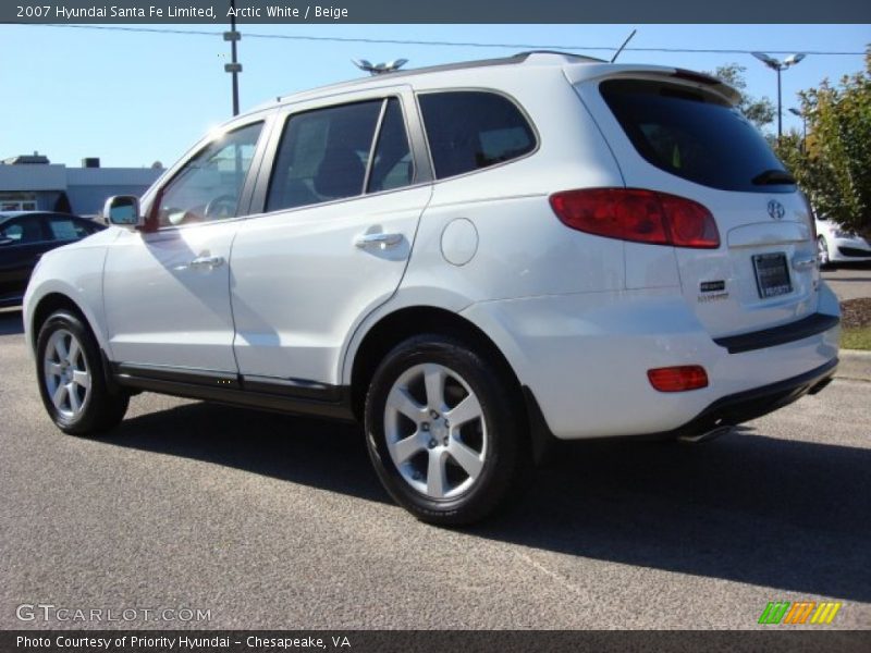 Arctic White / Beige 2007 Hyundai Santa Fe Limited