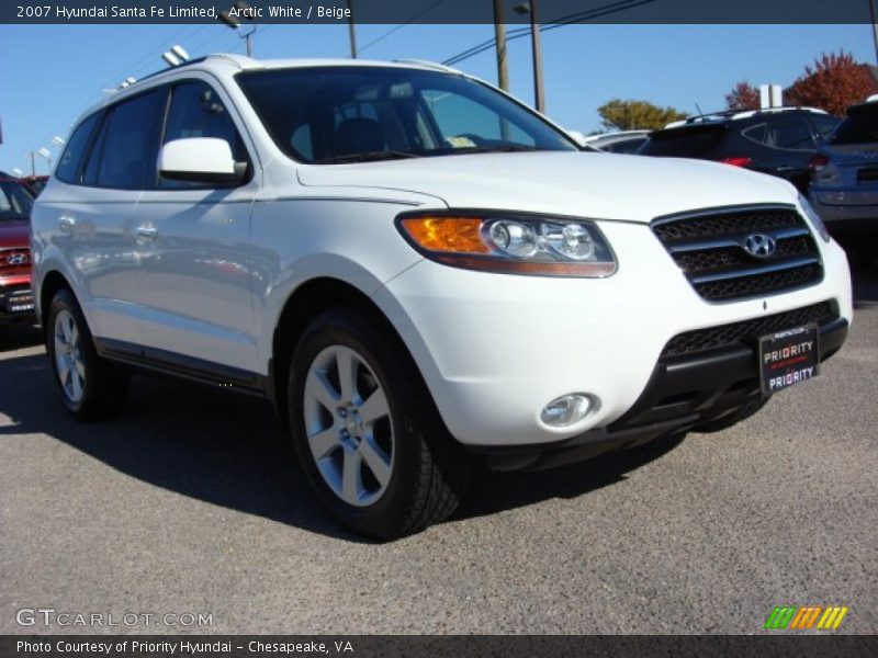 Arctic White / Beige 2007 Hyundai Santa Fe Limited