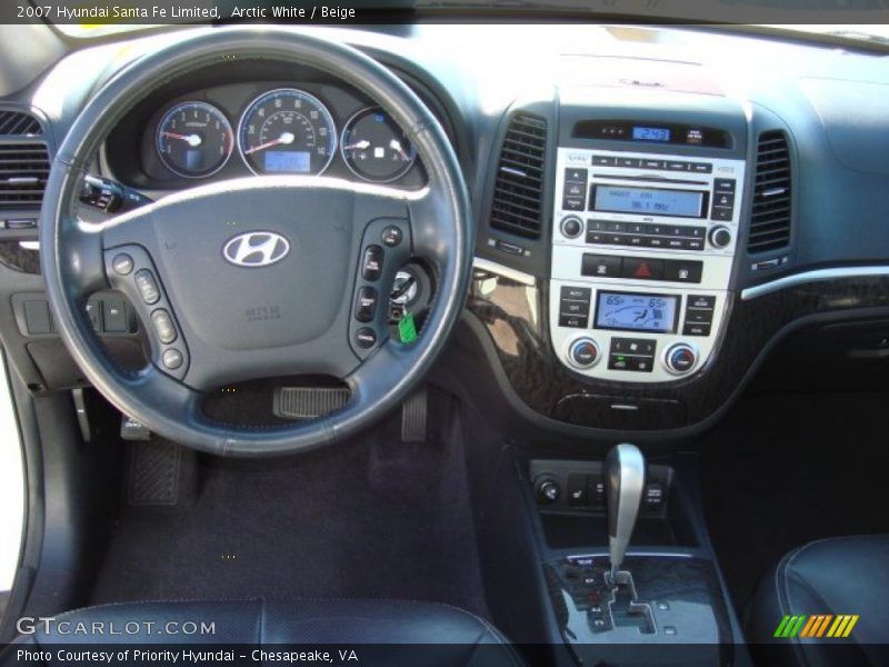 Arctic White / Beige 2007 Hyundai Santa Fe Limited