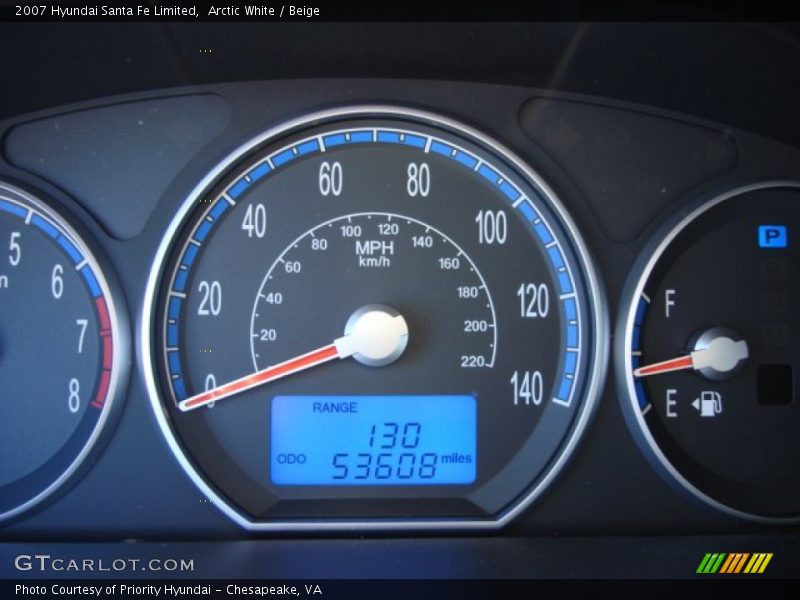 Arctic White / Beige 2007 Hyundai Santa Fe Limited