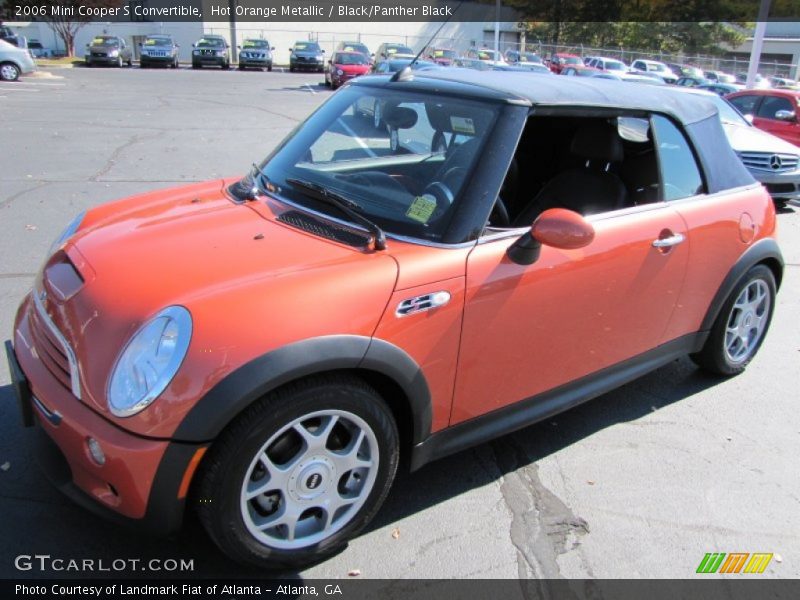 Hot Orange Metallic / Black/Panther Black 2006 Mini Cooper S Convertible