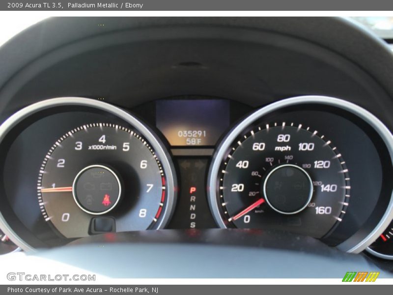 Palladium Metallic / Ebony 2009 Acura TL 3.5