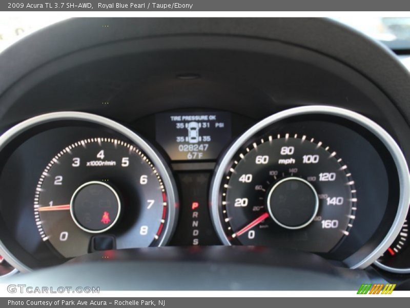 Royal Blue Pearl / Taupe/Ebony 2009 Acura TL 3.7 SH-AWD