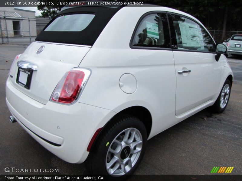 Bianco (White) / Tessuto Rosso/Avorio (Red/Ivory) 2012 Fiat 500 c cabrio Pop